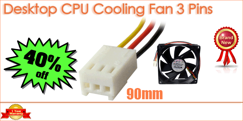 90mm Internal Desktop PC Fan For Computer Case Cooling  