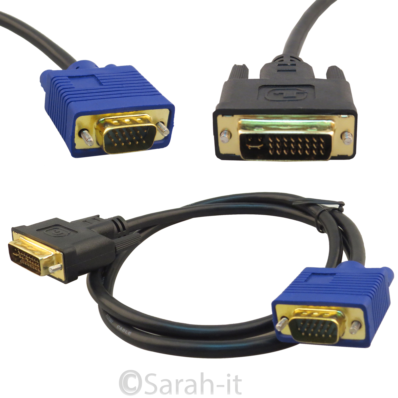 VGA s VGA DVI D HDMI HD TV Monitor Cable Lead 0 5M 1M 2M 3M 5M 7M 10M 15M 20 30M