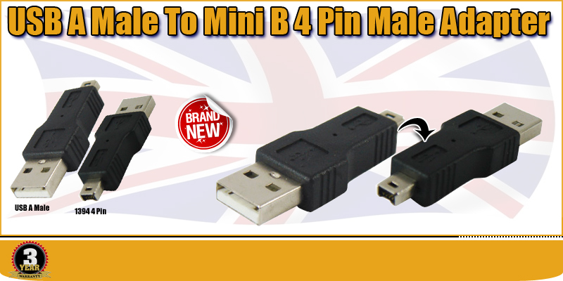 USB 2.0 Male to Mini IEEE 1394 Firewire 4 pin Connector Female 